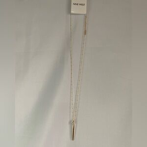 Nine West Gold Tone Crystal Pendant‎ Necklace NWT